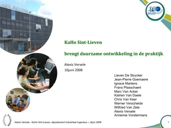 KaHo Sint-Lieven brengt duurzame ontwikkeling in de praktijk