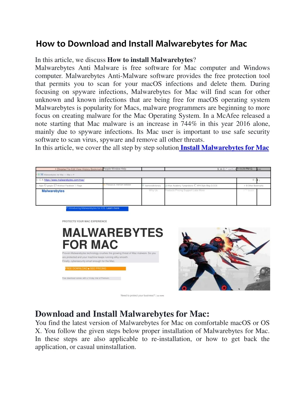 how to download and install malwarebytes for mac