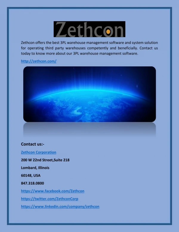 zethcon offers the best 3pl warehouse management