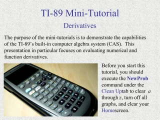 TI-89 Mini-Tutorial - slide 1