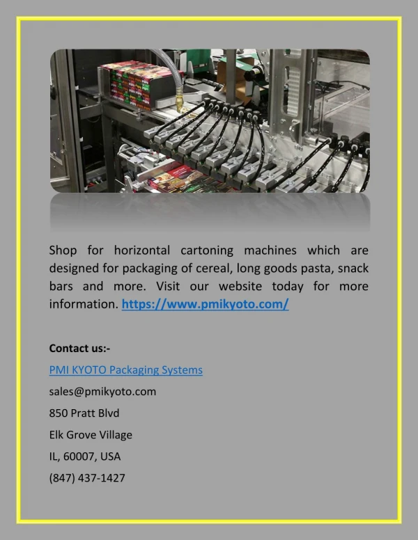 shop for horizontal cartoning machines which