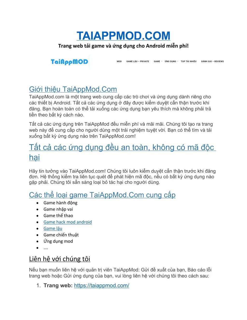 taiappmod com trang web t i game