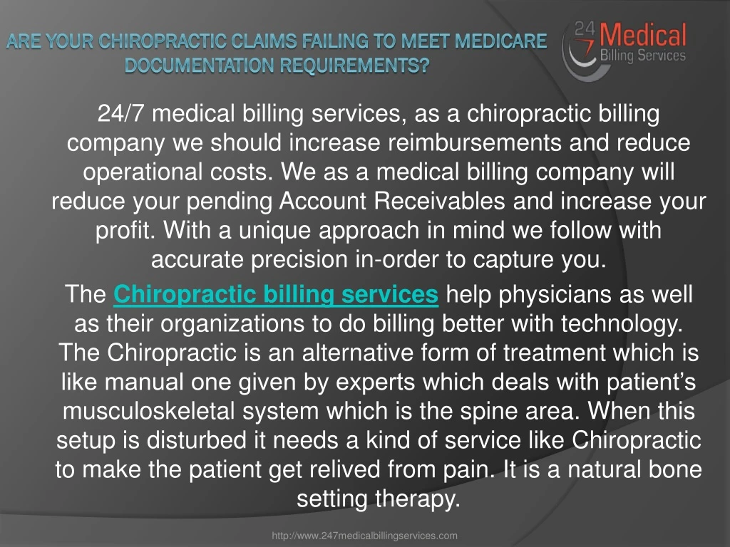 are your chiropractic claims failing to meet medicare documentation requirements