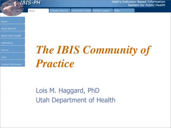 The IBIS Community of Practice