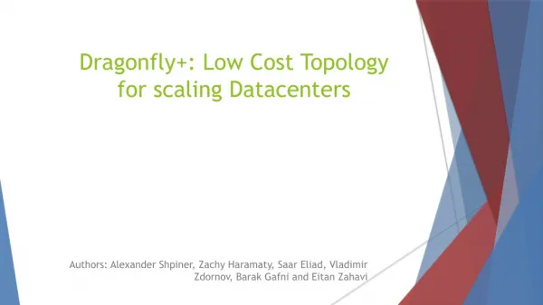 Dragonfly+: Low Cost Topology for scaling Datacenters