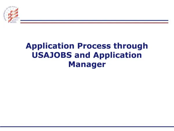 Application Process through USAJOBS and Application Manager
