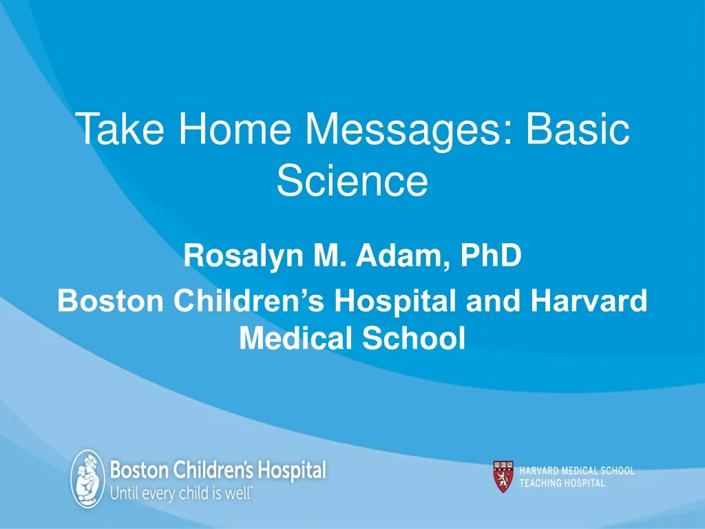 take home messages basic science