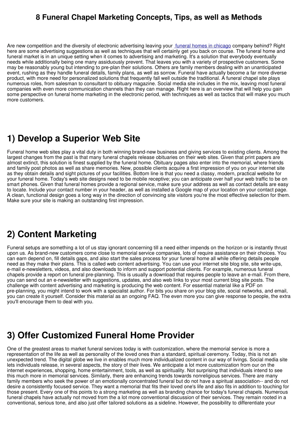 8 funeral chapel marketing concepts tips as well