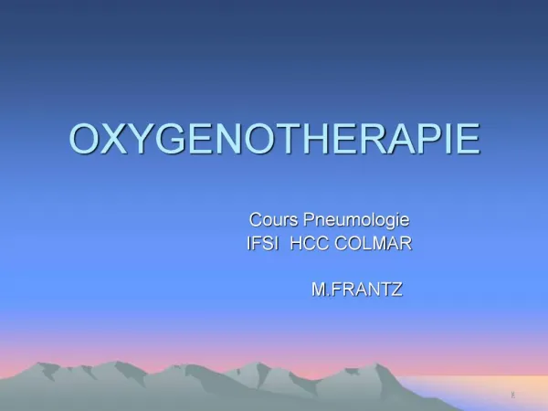 OXYGENOTHERAPIE