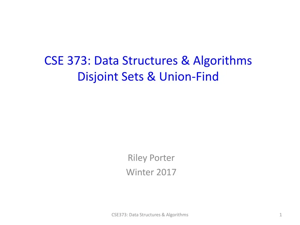 cse 373 data structures algorithms disjoint sets union find