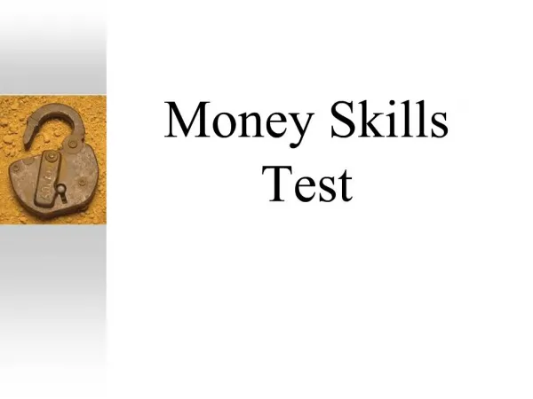Money Skills Test