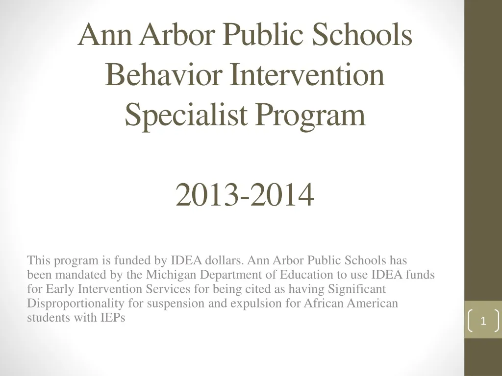 ann arbor public schools behavior intervention specialist program 2013 2014