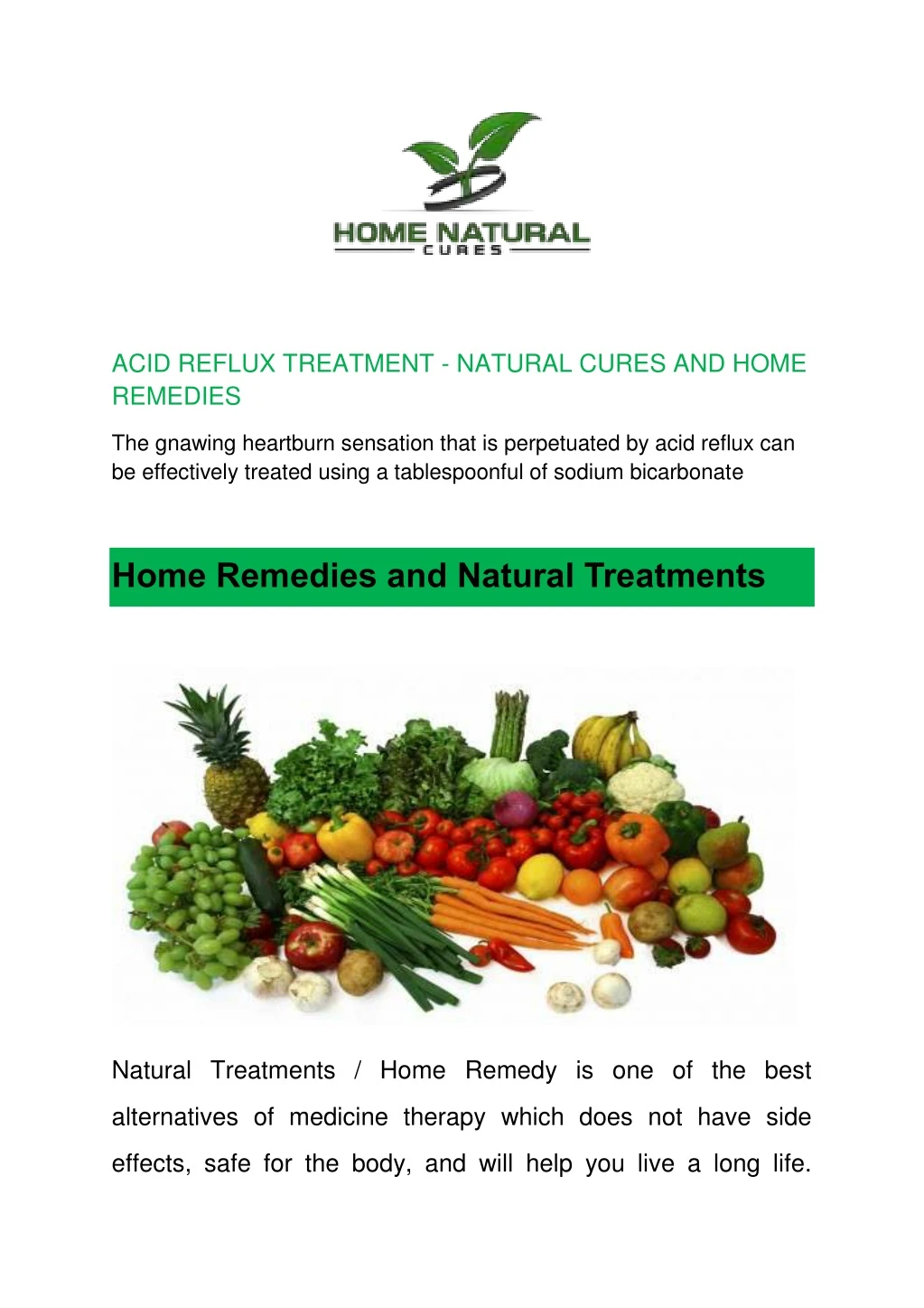 acid reflux treatment natural cures and home