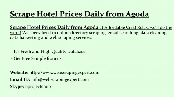 scrape hotel prices daily from agoda