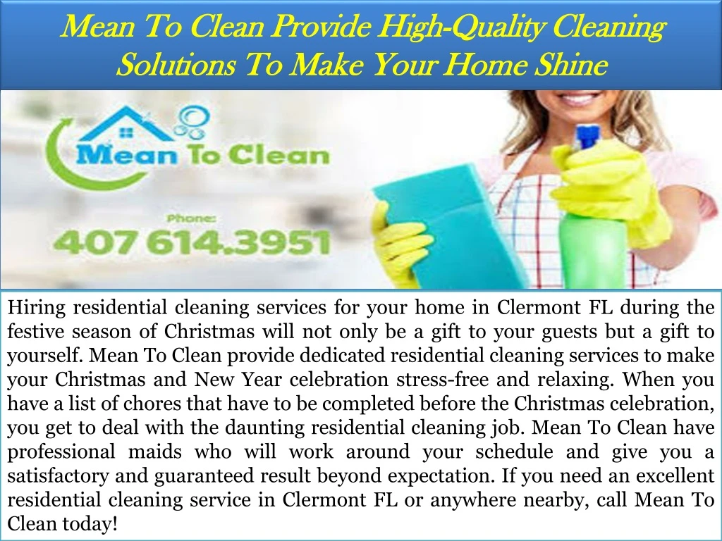 mean to clean provide high quality cleaning solutions to make your home shine