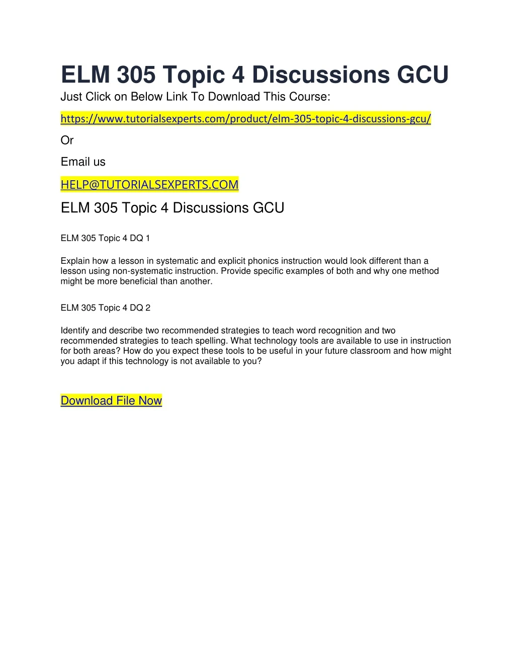 elm 305 topic 4 discussions gcu just click