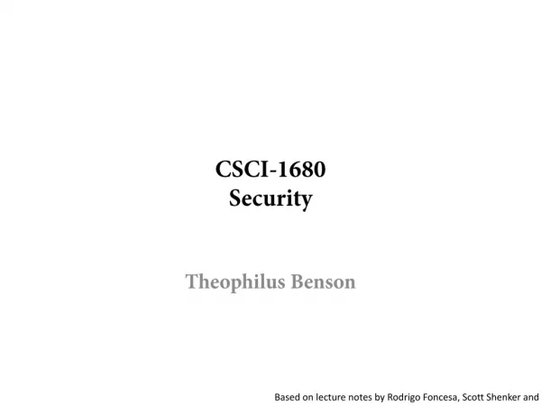 CSCI-1680 Security