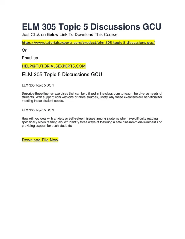 elm 305 topic 5 discussions gcu just click