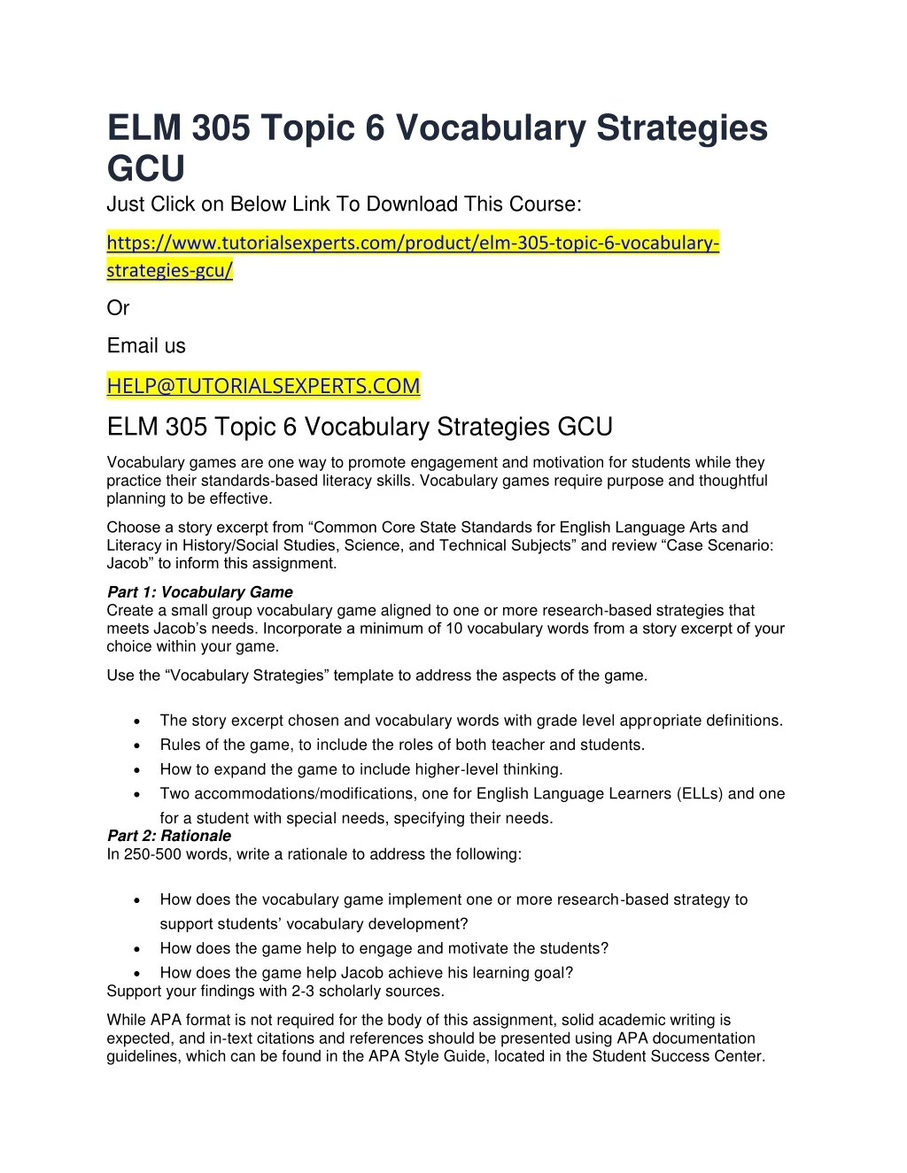 elm 305 topic 6 vocabulary strategies gcu just