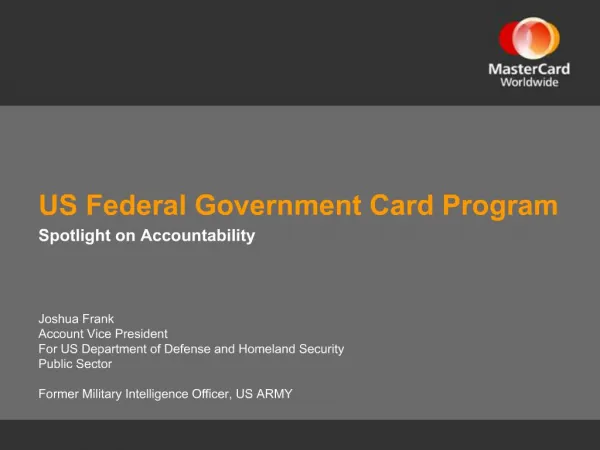 US Federal Government Card Program