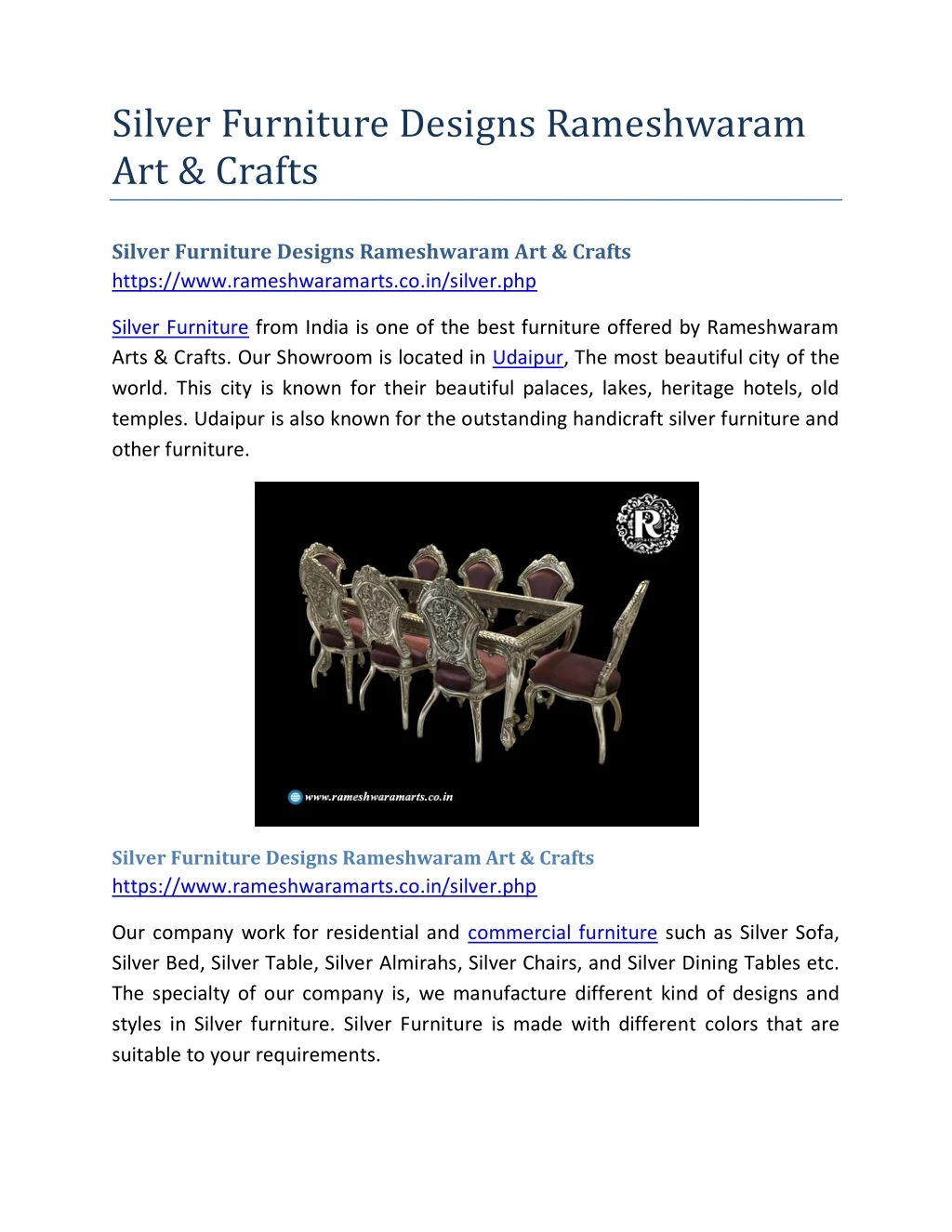 silver furniture designs rameshwaram art crafts