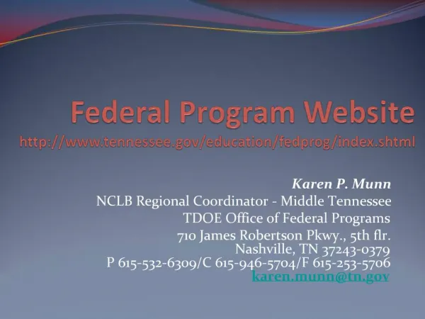 Federal Program Website tennessee