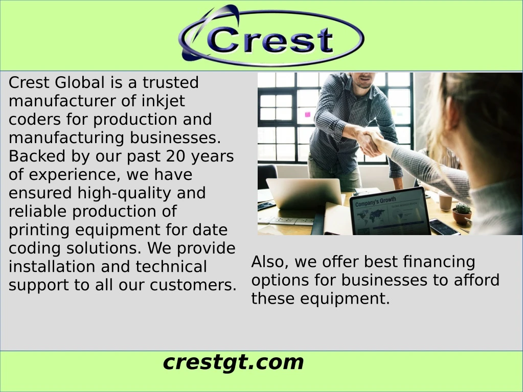 crest global is a trusted manufacturer of inkjet