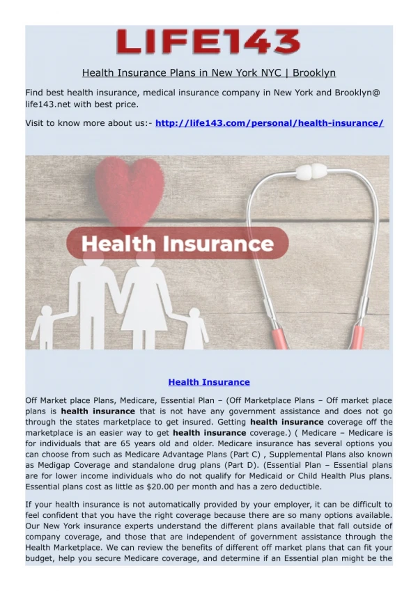 health insurance plans in new york nyc brooklyn