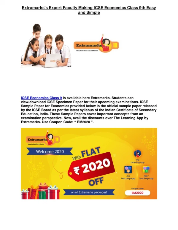 extramarks s expert faculty making icse economics