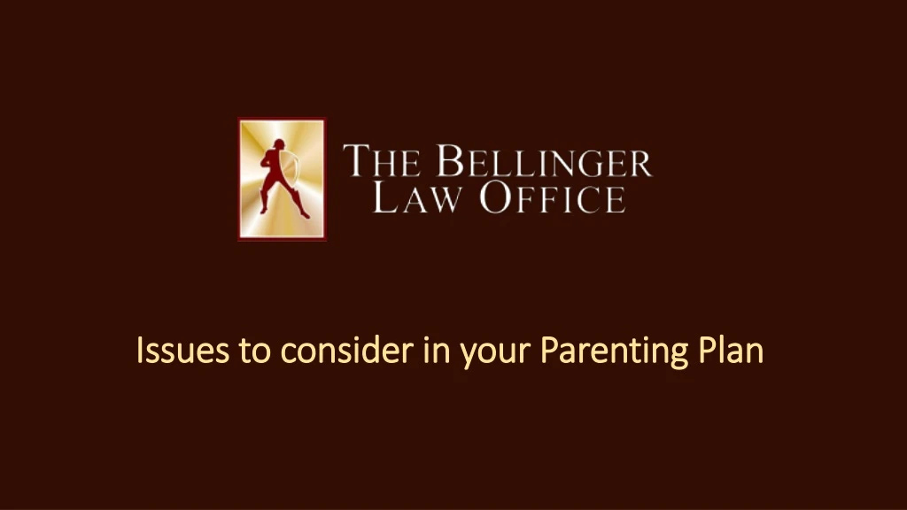 issues to consider in your parenting plan
