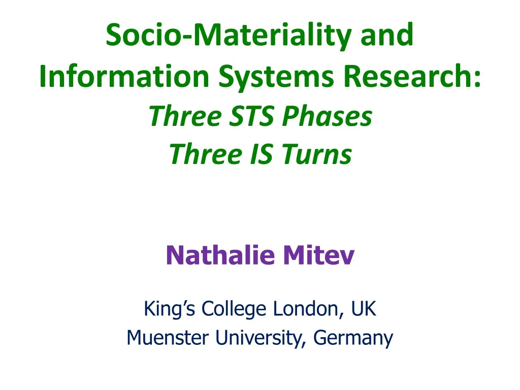 socio materiality and information systems research three sts phases three is turns