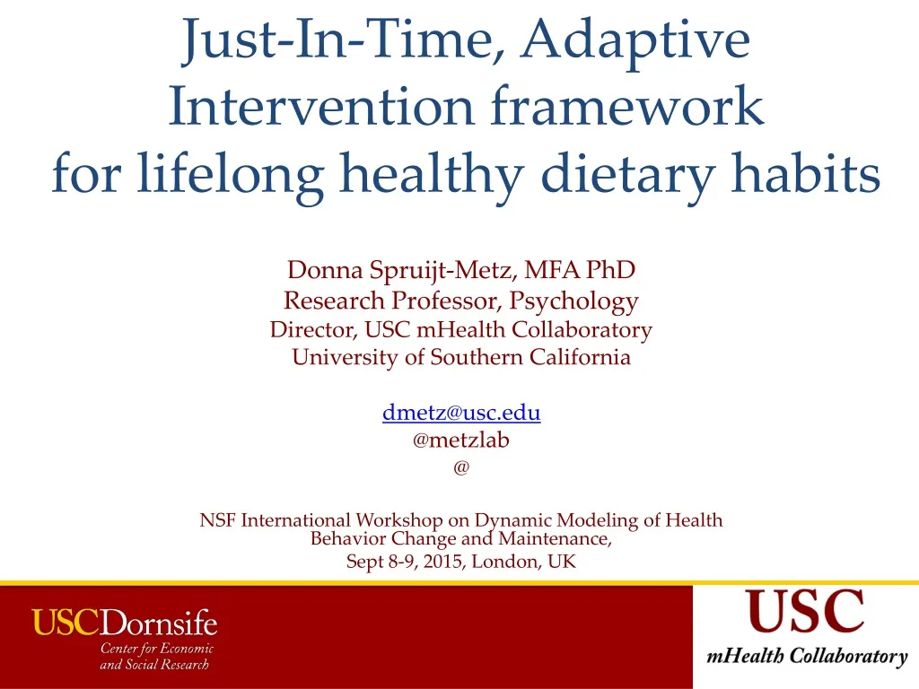 just in time adaptive intervention framework for lifelong healthy dietary habits