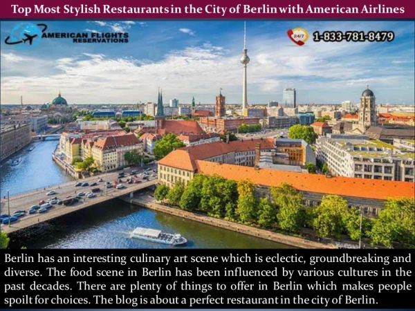 Top Most Stylish Restaurants in the City of Berlin with American Airlines