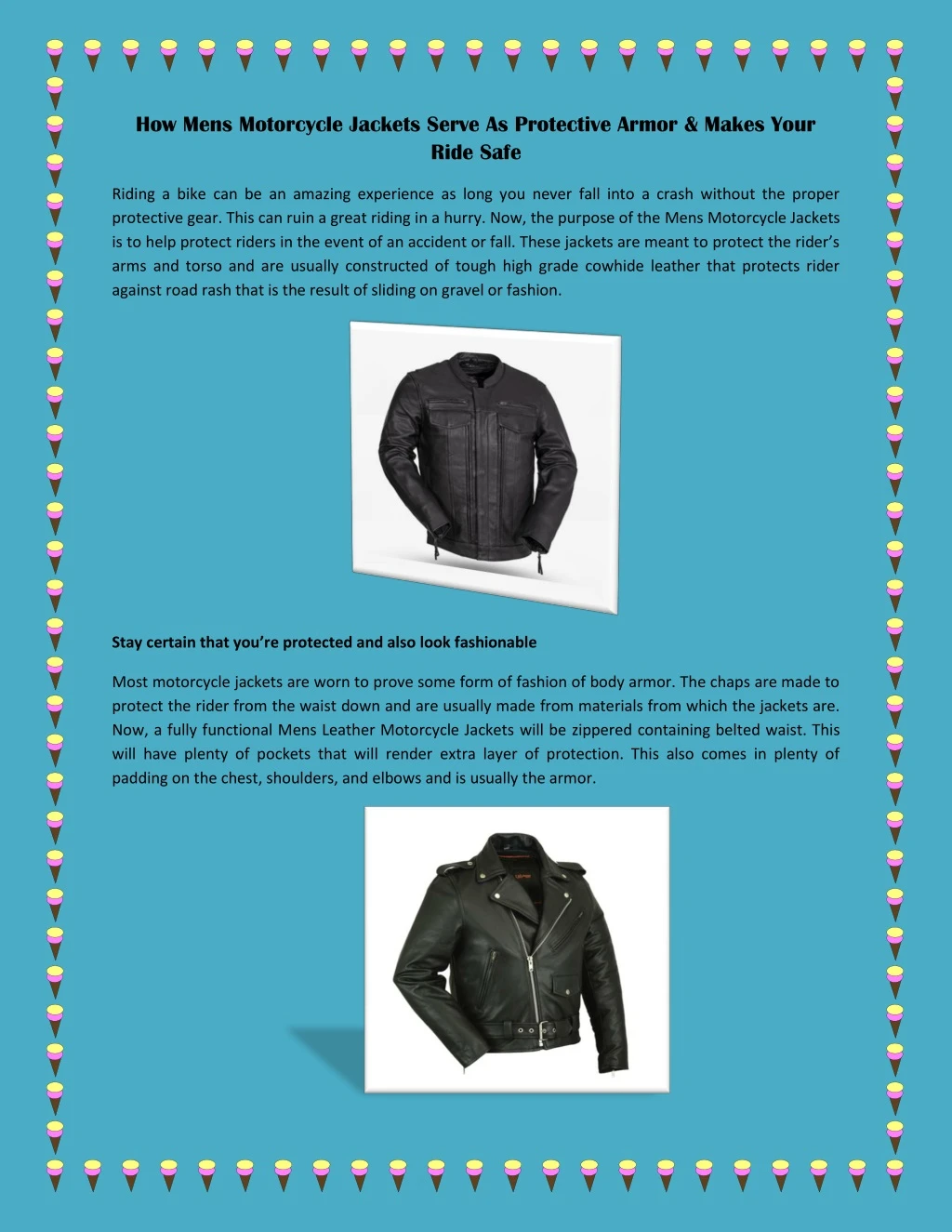 how mens motorcycle jackets serve as protective