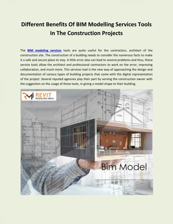 Different Benefits Of BIM Modelling Services Tools In The Construction Projects