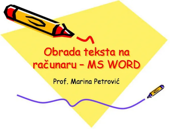 Obrada teksta na racunaru MS WORD