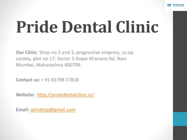 Lingual braces treatment in Navi Mumbai | Pride Dental Clinic
