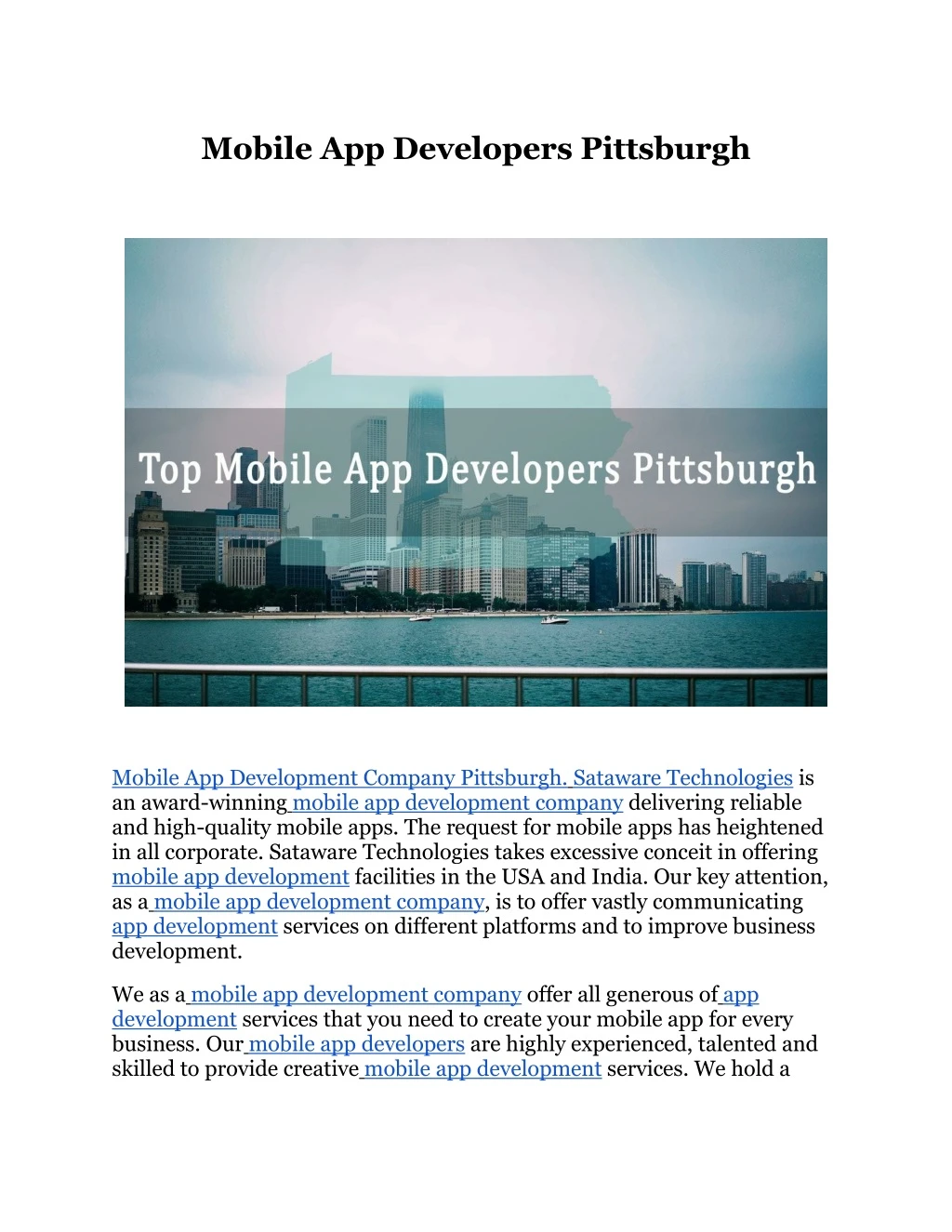 mobile app developers pittsburgh