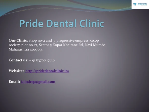 Pediatric Dentist in Koparkhairane | Pride Dental Clinic