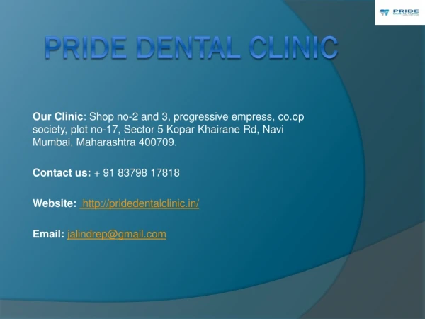 Root canal treatment in Koparkhairane | Pride Dental Clinic