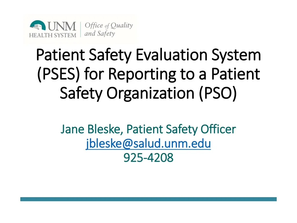 patient safety evaluation system pses