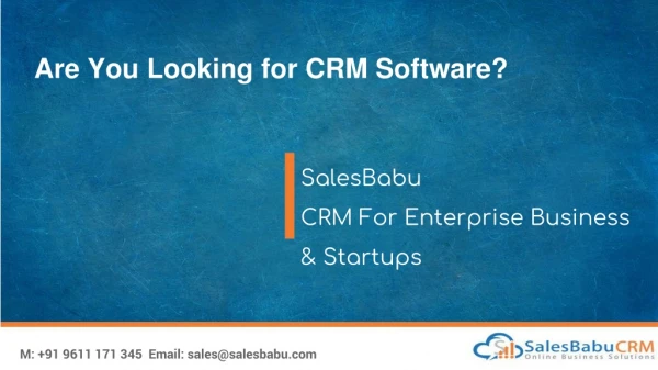 are you looking for crm software