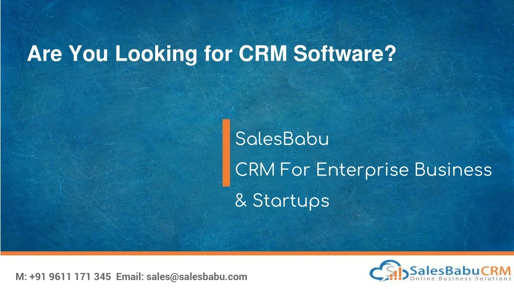 are you looking for crm software