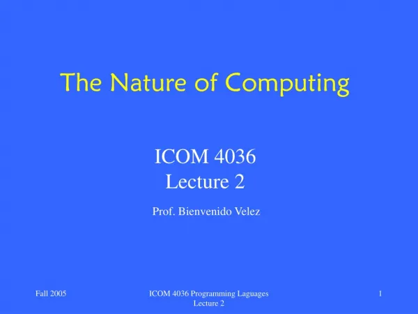The Nature of Computing