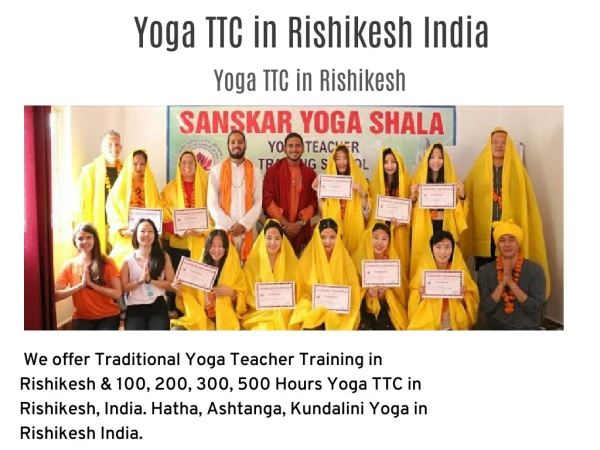 Yoga TTC in RISHIKESH