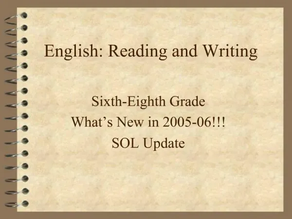 English: Reading and Writing