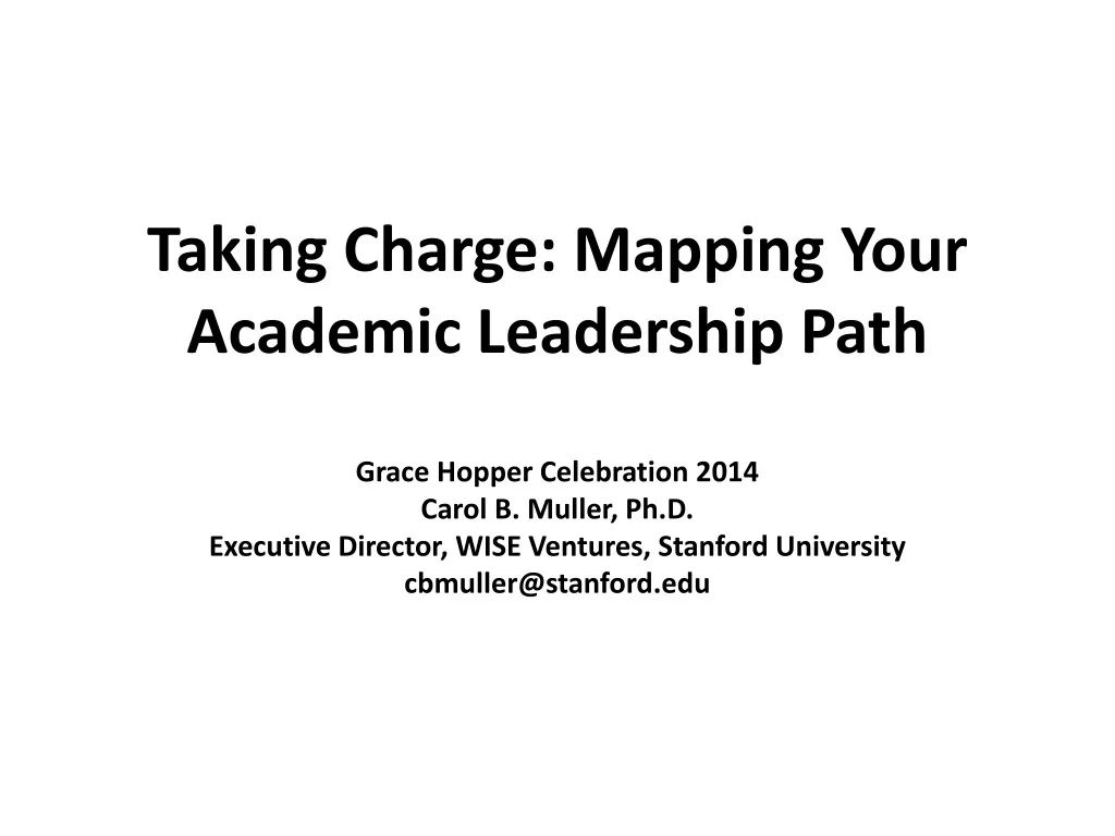 taking charge mapping your academic leadership