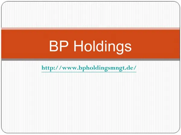 Welcome to our company (BP Holdings)