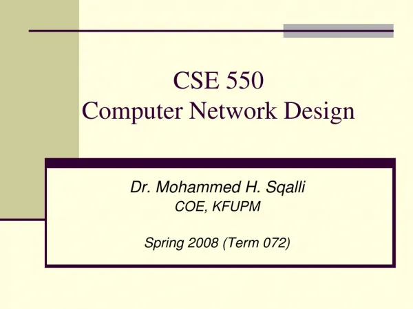 cse 550 computer network design