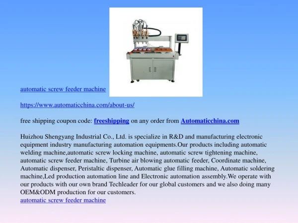 automatic screw feeder machine